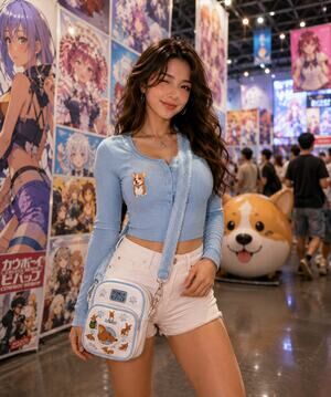 Cowboy Bebop Ein Crossbody Bag BioWorld Exclusive Anime Corgi Adjustable Strap